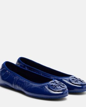 Tory Burch Reva Travel Leather Ballet Flats - Blue