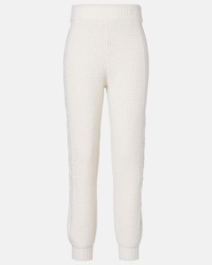 Perfect Moment Crystal Wool Joggers - White