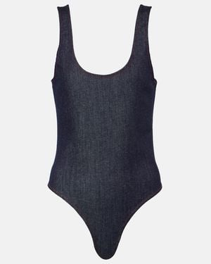 Alaïa Denim Bodysuit - Blue