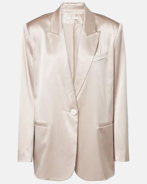 The Sei Oversized Silk Satin Blazer - Natural