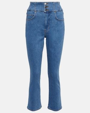 Veronica Beard Jeans Flared Carly De Tiro Alto - Azul