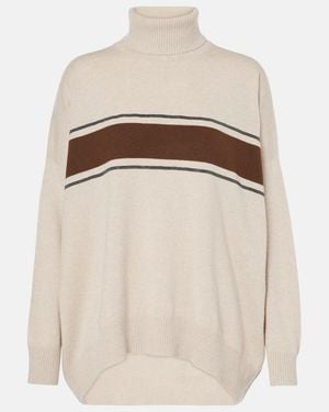 Brunello Cucinelli Wool, Cashmere, And Silk Jumper - Natural