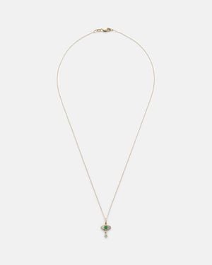 Ileana Makri Collar De Oro De 18 Ct Con Esmeralda Y Diamantes - Blanco