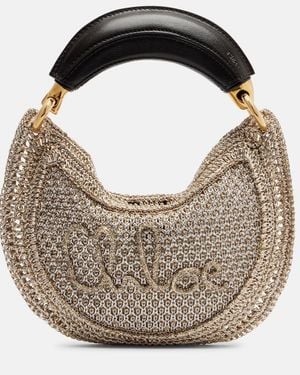Chloé Summer Banana Mini Crochet Shoulder Bag - Metallic