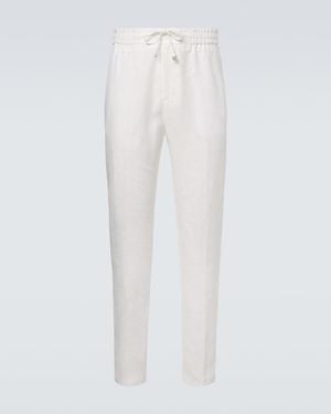 Etro Linen Slim Trousers - White