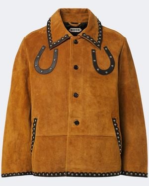 Bode Carson Studded Suede Jacket - Brown