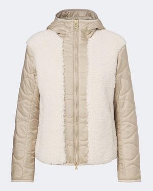 Bogner Bibi Quilted Teddy-Trimmed Jacket - Natural