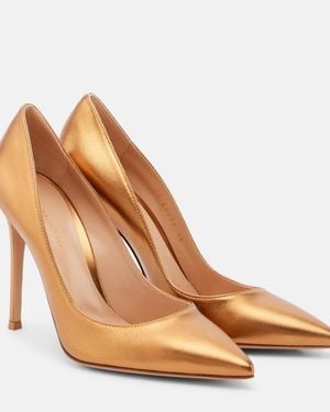 Gianvito Rossi Gianvito 105 Metallic Leather Pumps - Brown