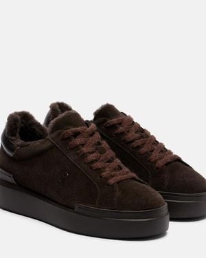 Bogner Hollywood 32 Shearling-Lined Suede Trainers - Brown