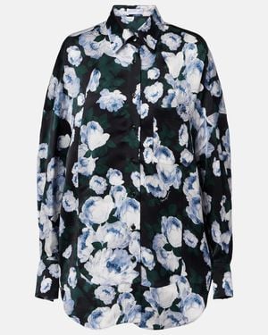 Stella McCartney Bedruckte Bluse Aus Satin - Schwarz