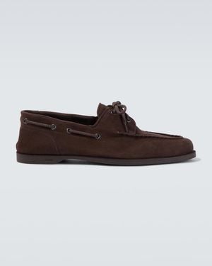 John Lobb Segelschuhe Foil Aus Veloursleder - Braun