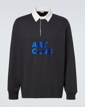 JW Anderson Polohemd Art Club Aus Baumwoll-Jersey - Blau