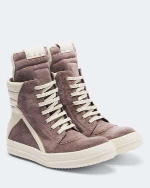 Rick Owens High-Top-Sneakers Geobasket Aus Veloursleder - Braun