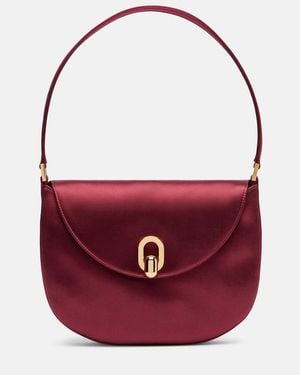 SAVETTE Bolso Al Hombro Tondo Small De Saten - Rojo