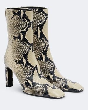 TOTEME Bottines En Cuir Facon Serpent - Neutre