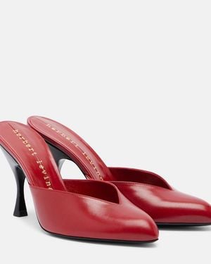Herbert Levine Sitting Pretty Leather Mules - Red