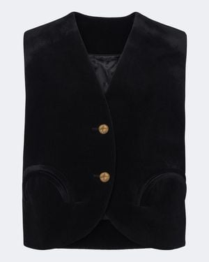 Blazé Milano Gliss Cotton Velvet Vest - Black