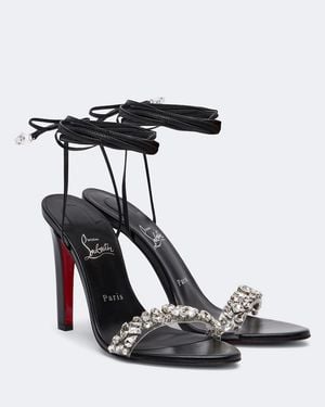 Christian Louboutin Fanny Jolly Embellished Leather Sandals - Black