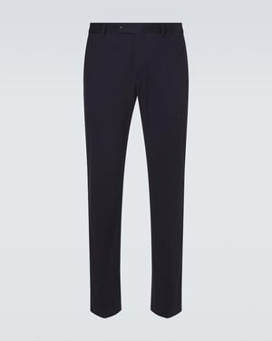 Brioni Pienza Cotton-Blend Straight Pants - Blue