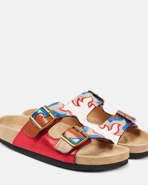 Isabel Marant Lelik Leather Sandals - Pink