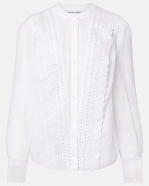 Veronica Beard Clermont Broderie Anglaise Cotton-Blend Shirt - White