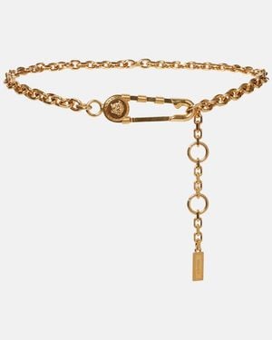 Versace Medusa Safety Pin Chain Belt - Metallic