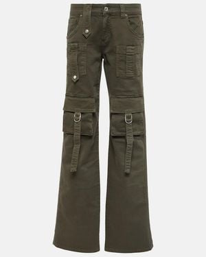 Blumarine Low-Rise Denim Cargo Trousers - Green