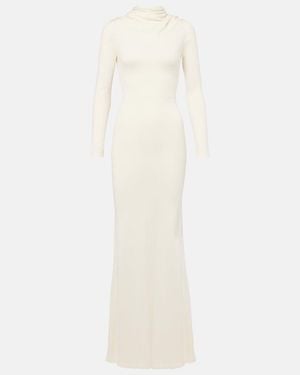 AYA MUSE Viva Knitted Silk And Cashmere Maxi Dress - White