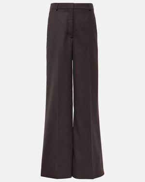Stella McCartney High-Rise Wool Wide-Leg Trousers - Brown
