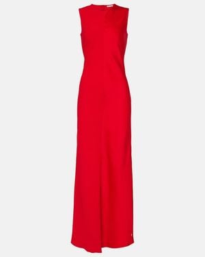 Ami Paris Paneled Satin Maxi Dress - Red