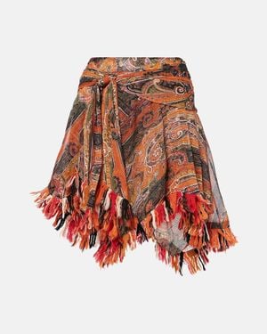 Isabel Marant Dova Printed Cotton Skirt - Brown
