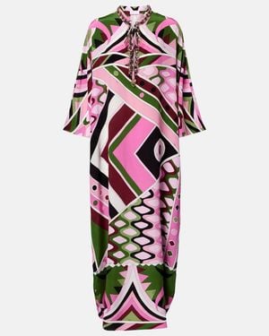 PUCCI Vivara Silk Satin Kaftan - Pink