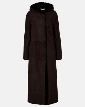 The Row Mantel Anaya Aus Veloursleder Mit Shearling - Schwarz