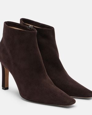 The Row Carla Suede Ankle Boots - Brown