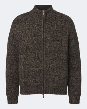 LeKasha Lamdu Cashmere Zip-Up Cardigan - Grey