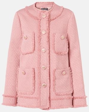 Dolce & Gabbana Wool Blazer With Front Pockets - Pink