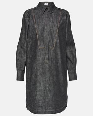 Brunello Cucinelli Denim Shirt Dress - Grey