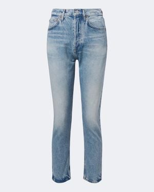 Agolde Jeans Rectos Cropped Riley - Azul