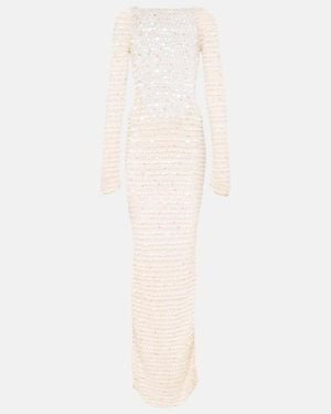 AYA MUSE Sequined Maxi Dress - White