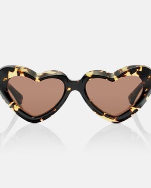 Bottega Veneta Ribbon Heart-Shaped Sunglasses - Brown