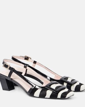 Roger Vivier Belle Vivier 45 Calf Hair Slingback Pumps - Black