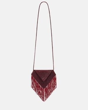 Victoria Beckham Pouch Manhattan De Saten Con Cuentas - Rojo