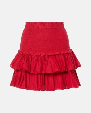 Isabel Marant Naomi Cotton-Blend Tiered Miniskirt