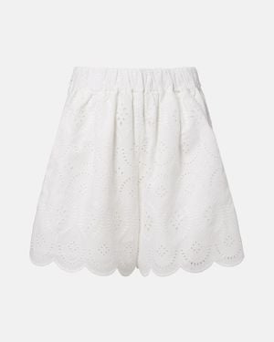 Faithfull the Brand Fondaco Broderie Anglaise Scalloped Shorts - White