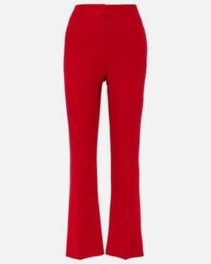 Valentino Cady Couture Silk Straight Trousers - Red
