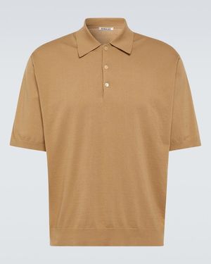 AURALEE Poloshirt Aus Baumwolle - Natur