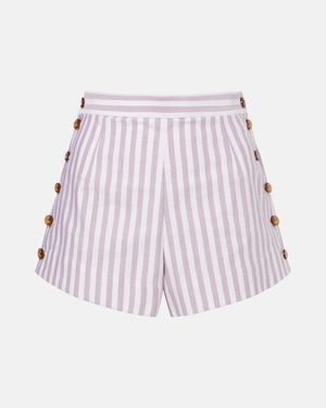 Vivienne Westwood Elle Pinstripe Cotton Shorts - White