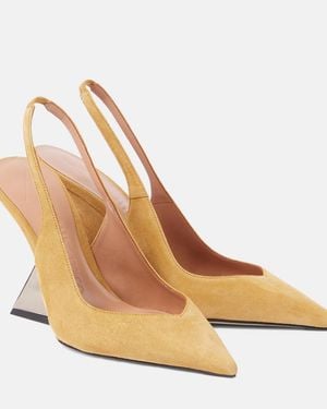 The Attico Cheope Suede Wedges - Natural