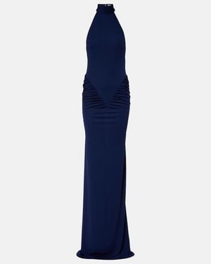 The New Arrivals Ilkyaz Ozel Cass Ruched Maxi Dress - Blue