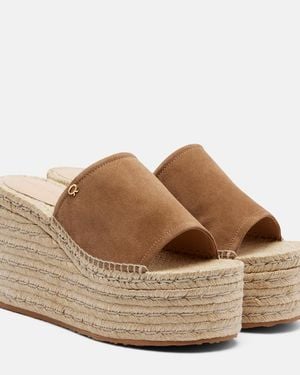 Gianvito Rossi Espadrille-Sandalen Aus Veloursleder - Braun